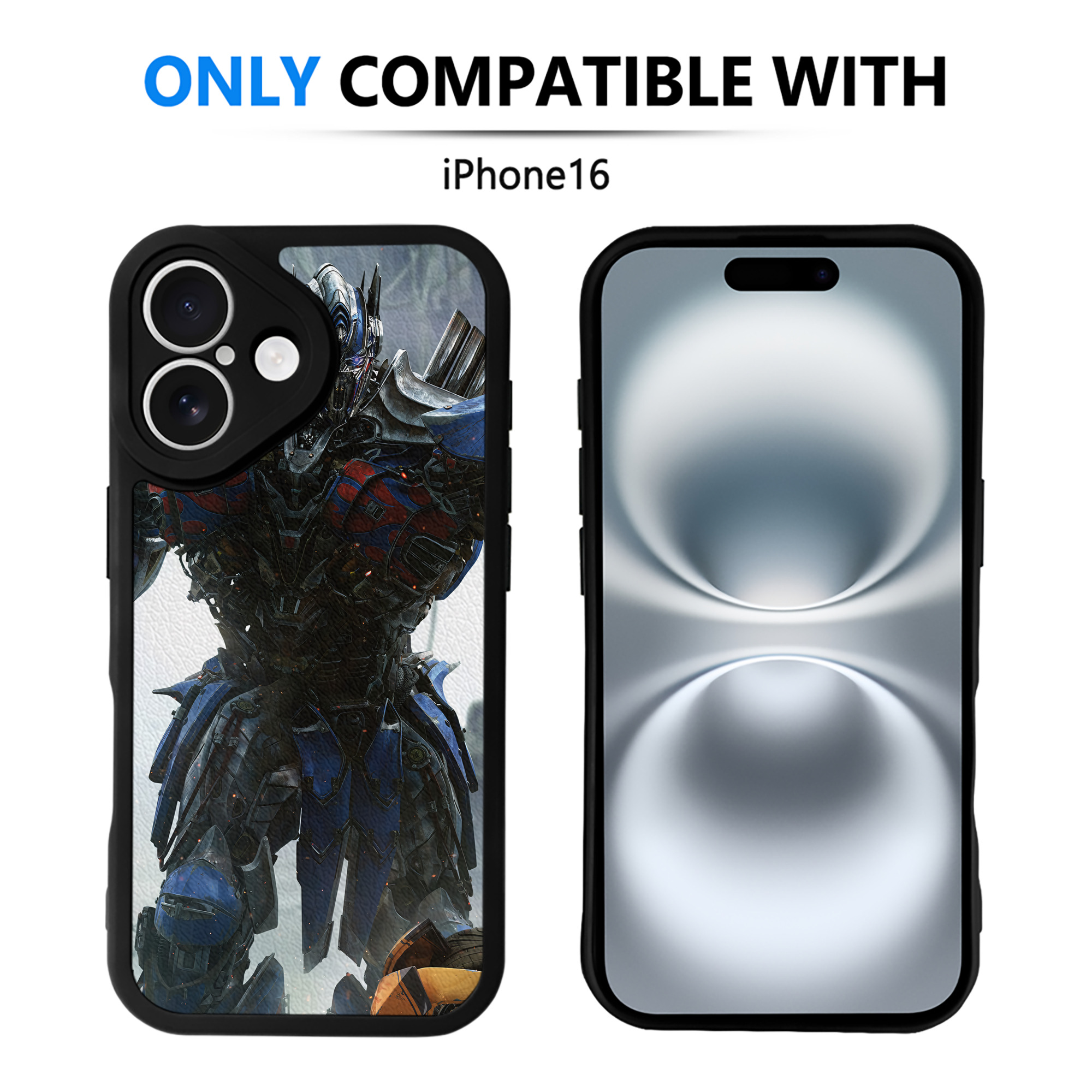 （画像用） Transformers トランスフォーマー 【iPhone 16シリーズ対応】シリコンスマホケース（レザー調） 材質：シリコン